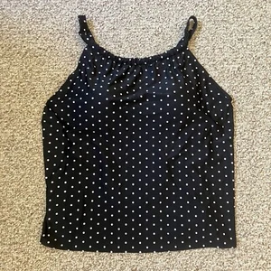 NEW Swimsuits for All Polka Dot Tankini Swim Top Plus Size 24 Built in Bra - Picture 1 of 9