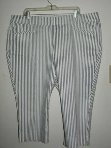 LANE BRYANT ALLIE Striped Slim Crop Pants 20 Regular Length - Picture 1 of 3