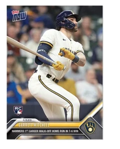 2023 Topps Now Garrett Mitchell Rookie Card RC Hammers 1st Walk-Off Home Run - Picture 1 of 2