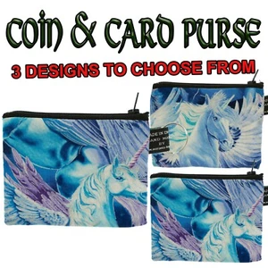 Pegasus Unicorn Coin & Card Purse Cash Money 100% cotton Fabric Xmas Alicorn - Picture 1 of 4