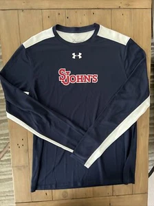 Under Armour St Johns Red Storm Trifecta Shooter LS Shirt Men's L Navy UKT640M - Picture 1 of 2