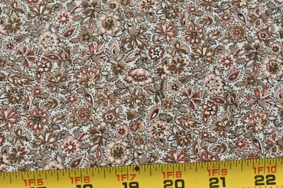 Calicó de 20" de largo, vintage, óxido y marrón en algodón más rígido, V527 Foto 1 de 4