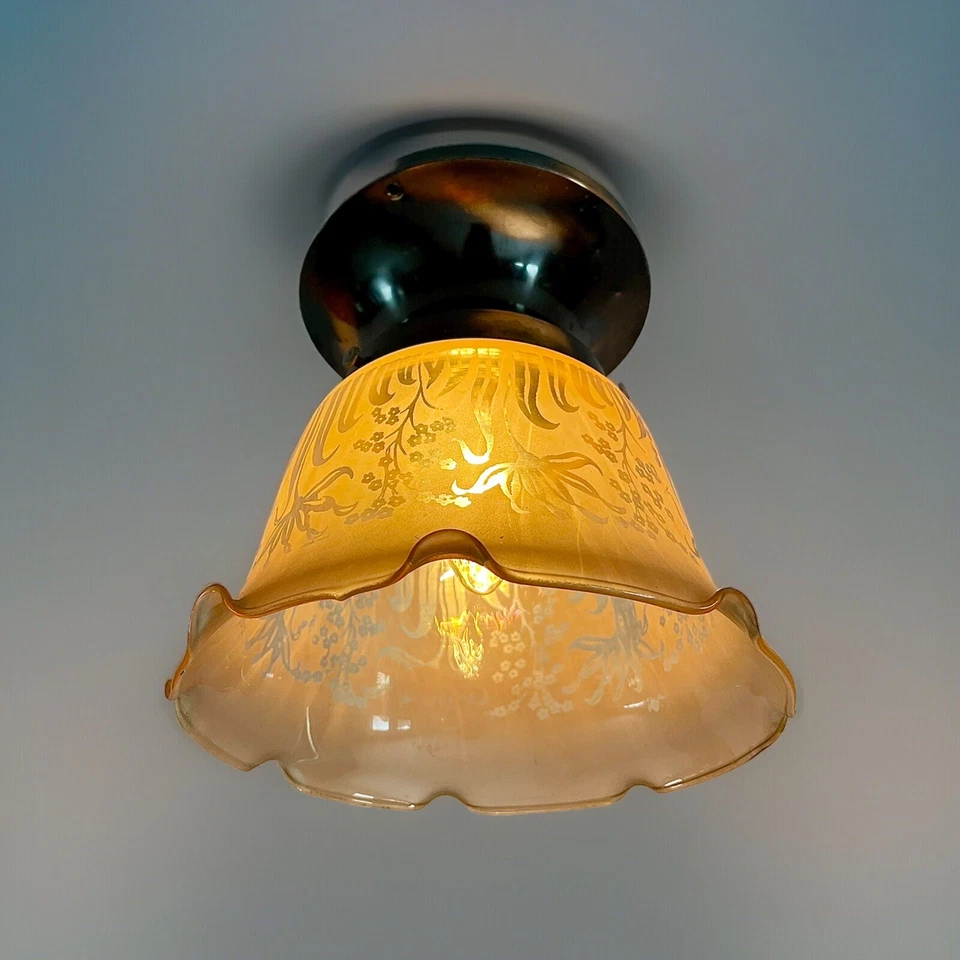 Lámpara de techo japonesa antigua años 20 30 cobre flash nueva victoriana Foto 1 de 4