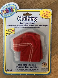Pantaloni sportivi AT rossi adatti alla maggior parte WEBKINZ gatto cane animale domestico ABBIGLIAMENTO nuovi con codice - Foto 1 di 1