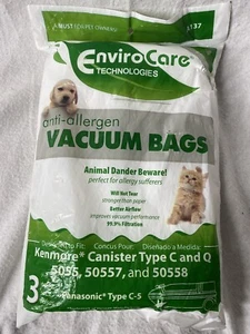 EnviroCare A137 Anti-Allergen Vacuum Bags - Pack of 3 - Picture 1 of 2