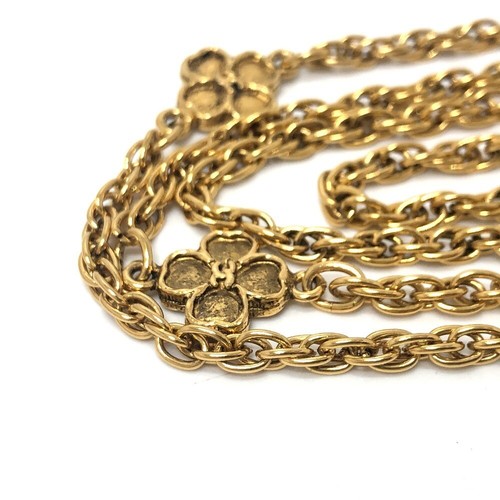 Collana lunga CHANEL motivo quadrifoglio catena colore oro donna logo cocomark donna