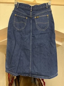 VTG Lee Denim Skirt Womens Size 9 Blue Western Blue Jean Skirt USA Made - Picture 1 of 5