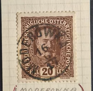 1917 Austria 20H Franz Josef I Stamp cd Moderowka - Picture 1 of 2