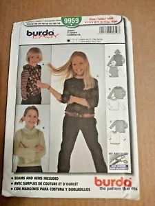 Burda 9959 Kids Hooded Pullover Top Pattern Sizes 6~14 Uncut - Picture 1 of 2