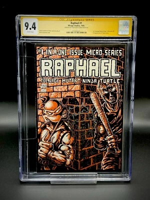 RAPHAEL #1 CGC 9.4 1st Print Teenage Mutant Ninja Turtles SS Signed & Sketched - Image 1 of 2