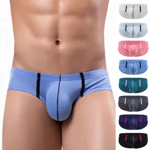 Calzoncillos para hombre cintura baja bolsa abultada calzoncillos de malla suaves transpirables cómodos - Imagen 1 de 32