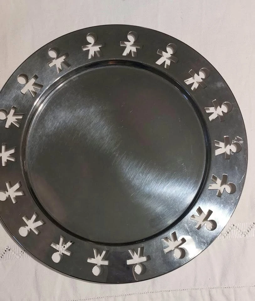 2 Vassoi Alessi Girotondo diametro cm 40 acciaio inossidabile - Immagine 1 di 1