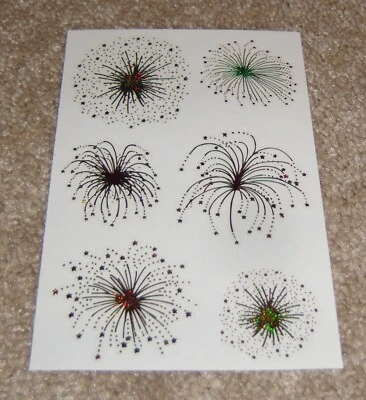 Hoja de pegatinas Mrs. Grossman's Reflections ~ fuegos artificiales, multi~ púrpura, verde, dorado Foto 1 de 3