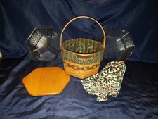 Longaberger Christmas Collection Snowflake Basket 1997 lid 2 liners divider etc