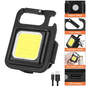 Mini Tragbare COB LED Arbeitslicht Schlüsselanhänger USB Lampe Taschenlampe - Bild 1 von 15