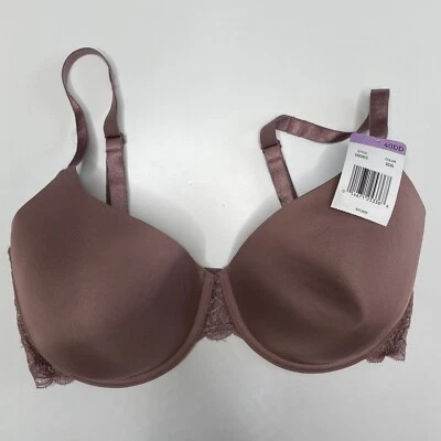 NUEVO Sujetador Lilyette 40DD Con Aros Rosa Satinado Forrado Copas Correa Ajustable Ala de Encaje Foto 1 de 4