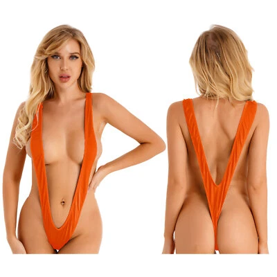 Sexy Mujeres Body Monokini Eslinga Tiro Micro Bikini Peluche Mini Tanga Traje de Baño Foto 1 de 4