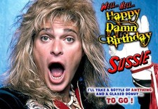 Diamond Dave David Lee Roth Van Halen Metal PERSONALISED Happy Birthday ART Card