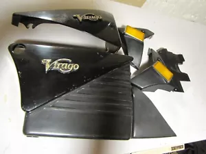 1982 Yamaha XV920 Virago Side Covers, black, Frame Cover-Scoops 10L-21721-00-6G - Picture 1 of 20