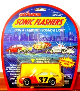 Majorette Sonic Flashers Yellow Corvette Racing Turbo 37 Car Made in France NIP - Picture 1 of 6