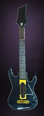 Guitar Hero Wireless Game Controller Black Gold Guitar Activision Model 0000654  - Image 1 of 4