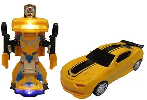 Car Transform to Robot Toys Boys Girls Kids Children Light Sound Action Bump go - Picture 1 of 3