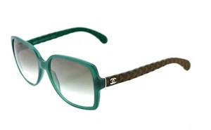 New CHANEL CH 5289-Q 1447/S3 57mm Green Brown Quilted Sunglasses Frames Italy - Picture 1 of 11