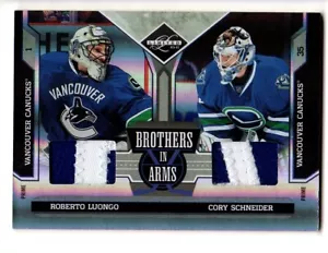 JEU MAILLOT D'OCCASION ROBERTO LUONGO PRIME Cory Schneider patchs série 9/10 canucks - Photo 1 sur 2