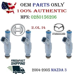 Genuine Bosch 4 pieces Fuel Injectors for 2004-2005 Mazda 3 2.0L I4 #0280156206 - Picture 1 of 2