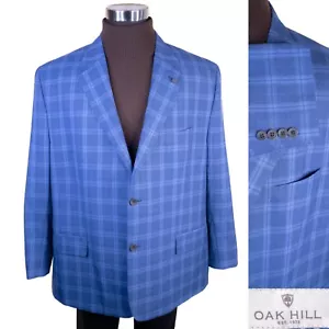 Oak Hill Mens Blazer Size 2XL 54-56R Sport Coat 2-Button Jacket Suit Windowpane - Picture 1 of 14