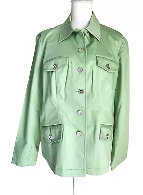 Jones New York подпись женщина плюс размер кнопка вверх куртка эластичной зеленый 1 X новый с Ярлыками - Изображение 1 из 4