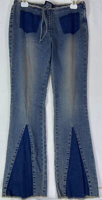 U.S. POLO ASSN. Junior Womens 5/6 Ruche Drawstring Flare Jeans Side Zipper 32x33 - Image 1 of 4