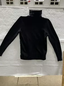 Basic Black Turtleneck Sweater Long Sleeve Fitted Top Sizes S - Picture 1 of 5
