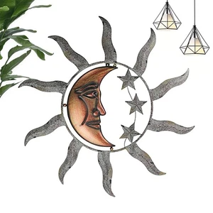 Sun and Moon Art Decoration Metal Moon Star Wall Hanging Ornament Crafts - Picture 1 of 10