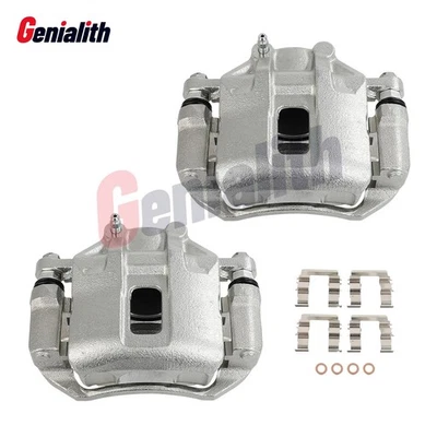 Pair Front Brake Caliper with Bracket for Kia Rio Hyundai Accent 2006-2011 Foto 1 de 4