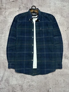 Barbour Vintage Mens Corduroy Flannel Check Shirt Size M - Picture 1 of 7
