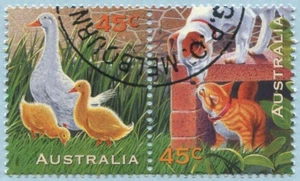 Australia 1996 45c Ducks& Cats/Dogs Joined Paie CTO - SG 1648a - Picture 1 of 1