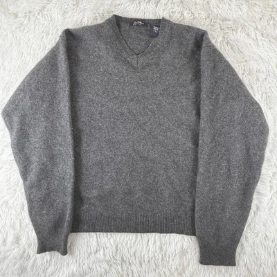 Suéter J Ashford Gris Cachemira Cuello en V Para Hombre Grande Clásico Minimalista Tejido Preppy Foto 1 de 4