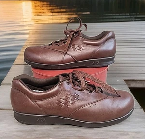 Scarpe SAS FREETIME donna 10,5 pelle marrone comode da passeggio sneakers stringate - Foto 1 di 13
