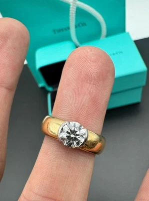 Tiffany & Co 1.02ct Diamond Etoile Engagement Ring 18K Gold & Platinum - Size 6 - Image 1 of 4