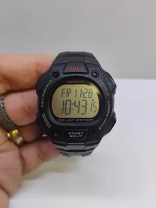 Timex Ironman 30 Lap Watch Mens Digital Black WR 100M TW5M40100 Indiglo Alarm - Picture 1 of 9