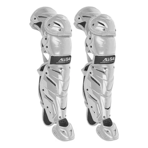 Protectores de pierna de receptor de béisbol intermedios All-Star System 7 ejes 14,5" - plateados - Imagen 1 de 1