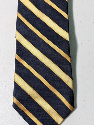 Corbata de seda Jones New York para hombre rayas angulares azules y amarillas Foto 1 de 4