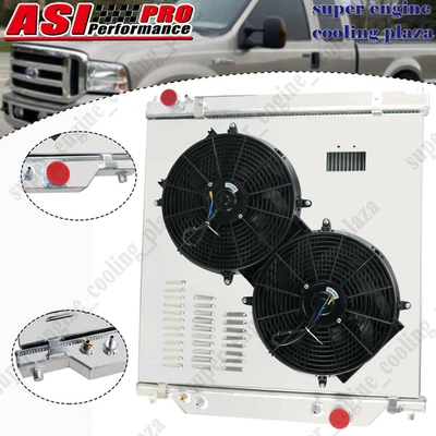 4-Row Radiator Shroud Fan Fit 2003-2007 Ford F-250 F350 F450 F550 Excursion 6.0L Foto 1 de 4