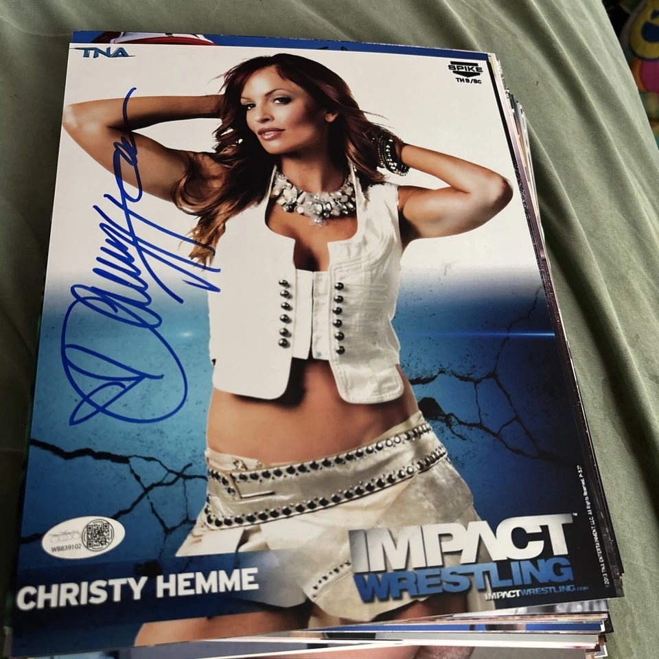 Christy Hemme Autografiado 8x10 JSa Certificado de Autenticidad WWE WWF TNA Reimpresión Promo Foto 1 de 1