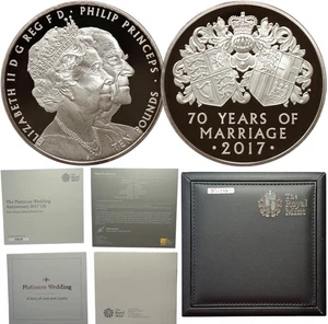2017 £10 5oz  Ten Pound Queens 70 Years of Marriage  Silver Proof  #F14 - Picture 1 of 4
