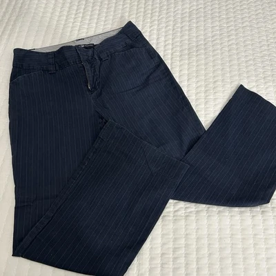 Pantalones de pierna recta a rayas azul marino GAP para mujer talla 8 Foto 1 de 4