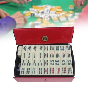 Portable Complete Mahjong Game Set Board Game Majiang with Carrying Travel Case - Picture 1 of 7