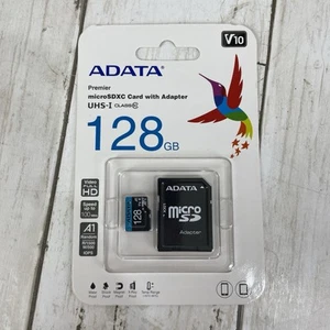 ADATA 128GB Premier microSDXC UHS-I/Class 10 V10 A1 Memory Card with SD Adapter - Picture 1 of 4