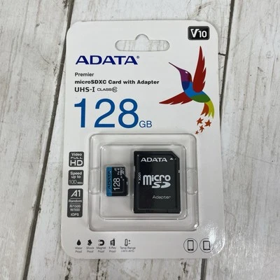 ADATA 128GB Premier microSDXC UHS-I/Class 10 V10 A1 Memory Card with SD Adapter - Image 1 of 4